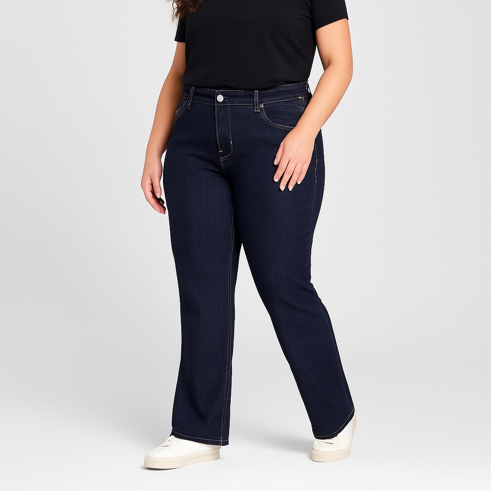 🎄 467. Bandolino Blu Dark Wash Embellished Bootcut Jeans 22W Plus Size